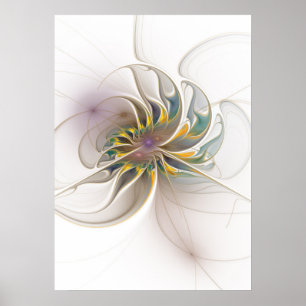 Un adorno fractal colorido. Arte de flor abstracta