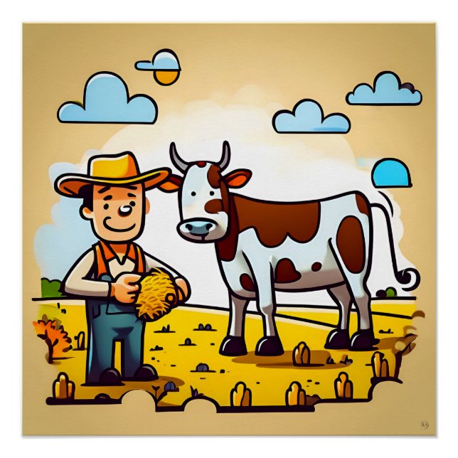 Un Agricultor Y Su Poster Vaca (Anverso)
