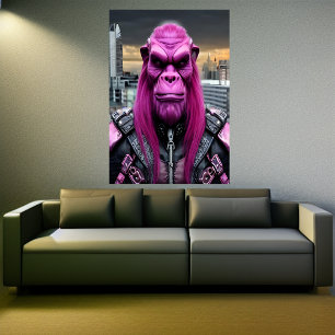 Un alien rosa y morado Poster de arte de IA