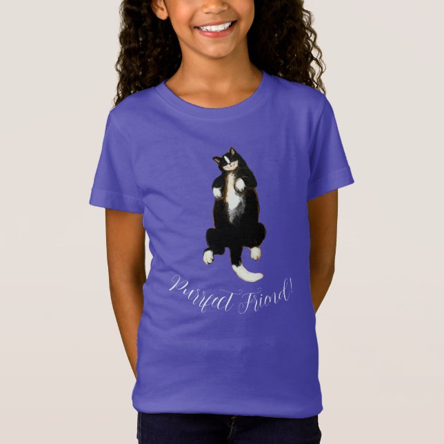 ¡Un amigo perfecto! Camiseta de gato durmiente (Anverso)