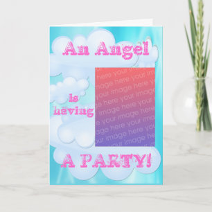 Un ángel está teniendo una invitación de fiesta