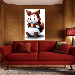 Un animal acogedor con café   Arte IA