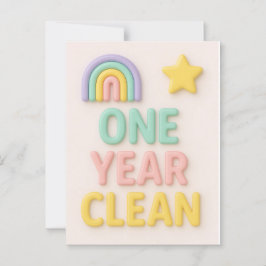 Un año Limpieza sobriedad NA tarjeta de cumpleaños