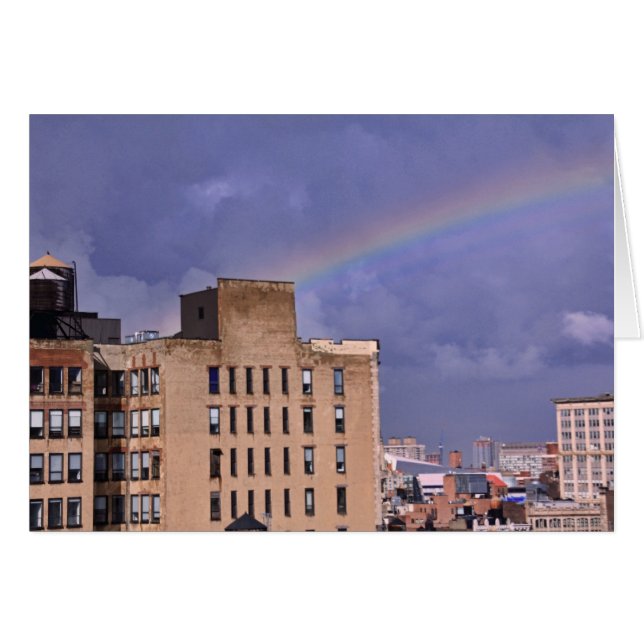 Un arco iris sobre East River de NYC después de (Anverso (Horizontal))