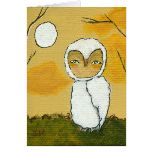 Un arte blanco del búho del arbolado caprichoso