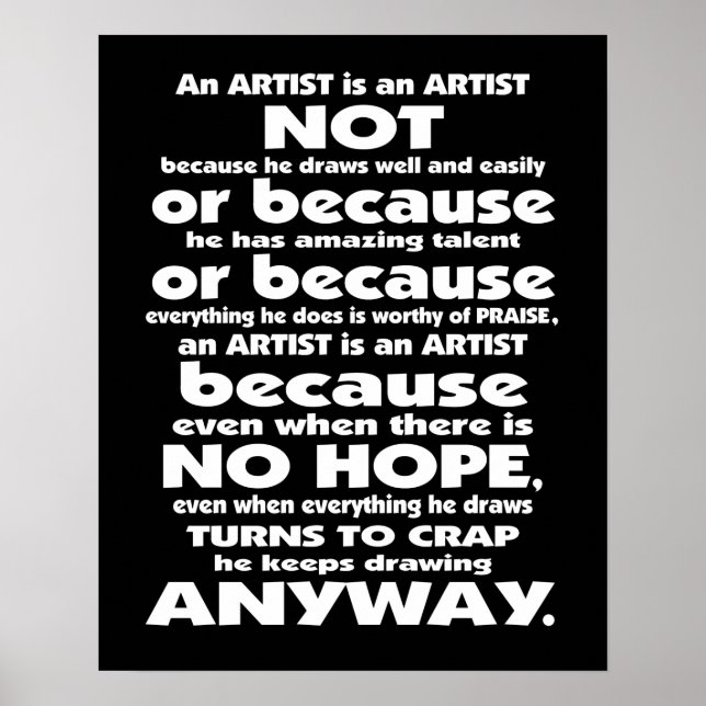 Un artista es... Póster (Frente)