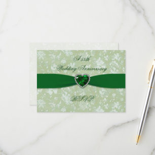 Un audaz Damask 55º Aniversario Boda RSVP