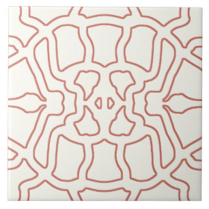 Un azulejo cerámico de patrón clásico rojo blanco