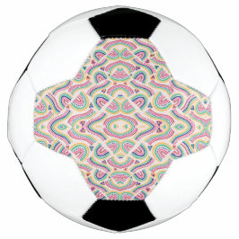 Un balón de fútbol con paneles negros y blancos