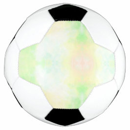 Un balón de fútbol con un patrón de teñido pastel