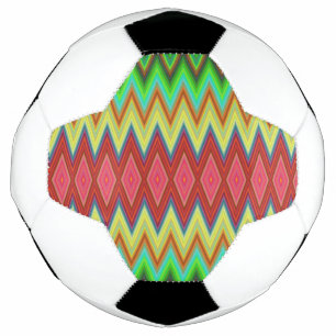 Un balón de fútbol con una vibrante chevron multic