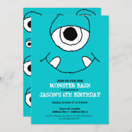 ¡Un Bash De Monstruo Azul! Invitación de Fiesta de