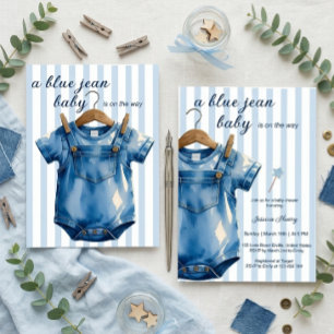 Un Bebe de Pantalón de Mezclilla Invitación de Bab