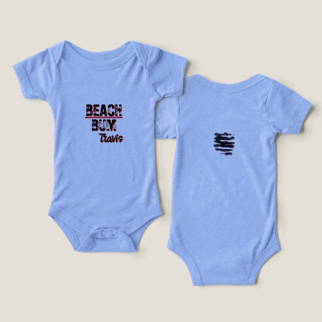 Un bebé dice "Beach Bum" (Diseño Anverso y Reverso)