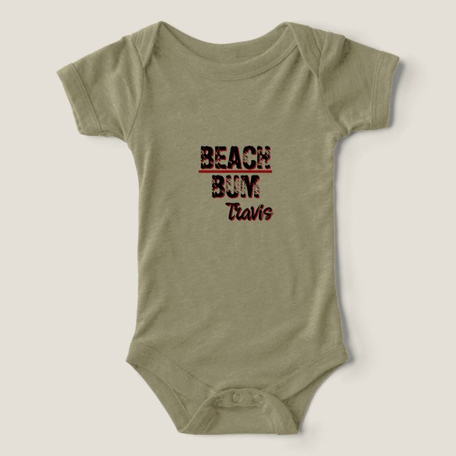 Un bebé dice "Beach Bum" (Diseño delantero )