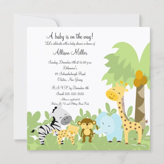 Un Bebe En La Selva Anima La Invitacion De Baby Sh Zazzle Es