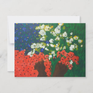 Un bebé en la tarjeta postal del jardín