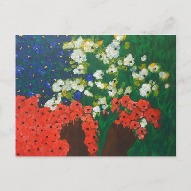 Un bebé en la tarjeta postal del jardín (Anverso)