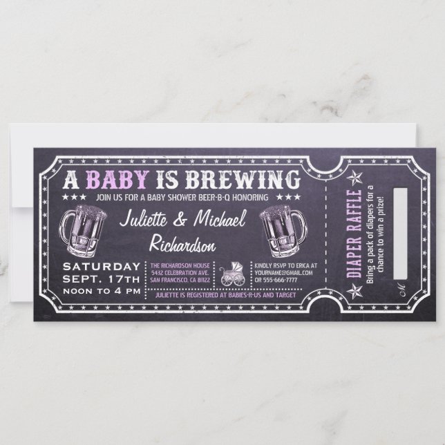 Un bebé está elaborando cerveza invitaciones del (Anverso)