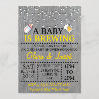 UN BEBÉ ESTÁ ELABORANDO CERVEZA la invitación de