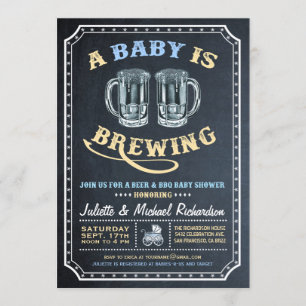 "Un bebé está elaborando cerveza" las invitaciones