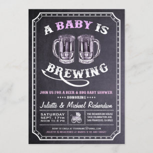 "Un bebé está elaborando cerveza" las invitaciones