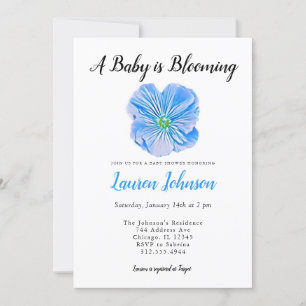 Un bebé está floreciendo la invitación de Baby Sho