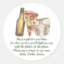 Un bebé está preparando cerveza - Etiqueta de vela