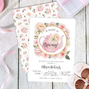 Un Bebé Está Preparando La Invitación A La Ducha F