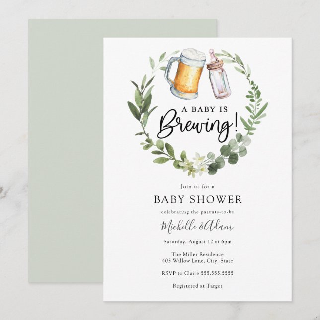 Un bebé está preparando la invitación de Baby Show (Anverso / Reverso)