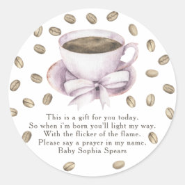 Un bebé está preparando su bebé - Etiqueta de la v