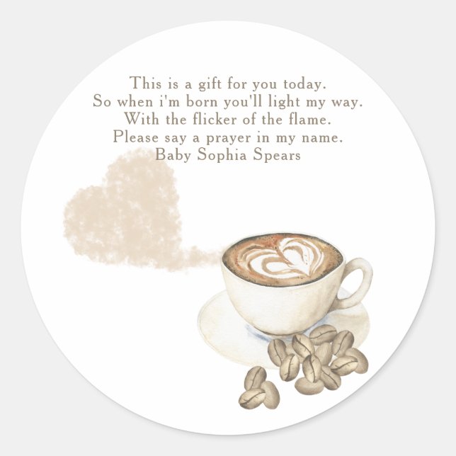 Un bebé está preparando su bebé - Etiqueta de la v (Anverso)