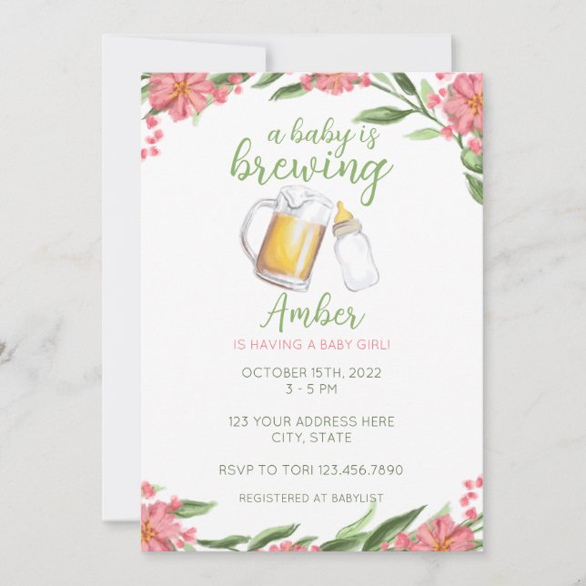 Un bebé está preparando un Chica de invitaciones a (Anverso)