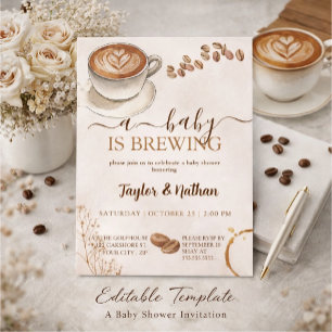 un bebé prepara una invitación para una fiesta de 