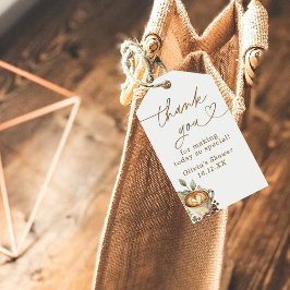 Un bebé se está preparando gracias etiquetas favor