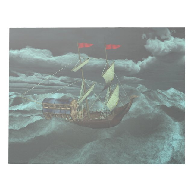 Un Bloc de notas de mar salvaje y tormentoso (Frente)