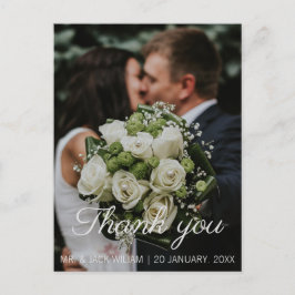 Un boda de rosas gracias postal