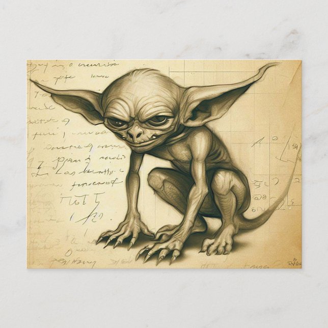 Un boggart boceto científico postal (Anverso)