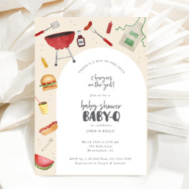 Un bollo en la invitación a bebéQ de Baby Shower e