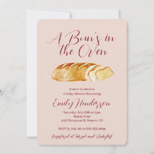 Un bollo en la invitación de Baby Shower a la Pana