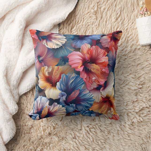 Un bonito cojín de almohada con motivos florales (Manta)