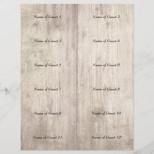 Un borrador de configuración para 12 tarjetas de p (Anverso)