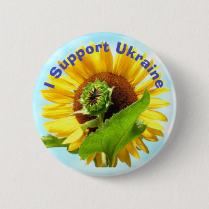 Un botón de bonito mostrando apoyo a Ucrania