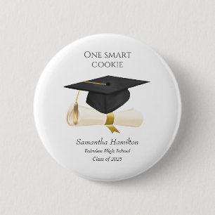 Un botón de graduación personalizado de cookie int