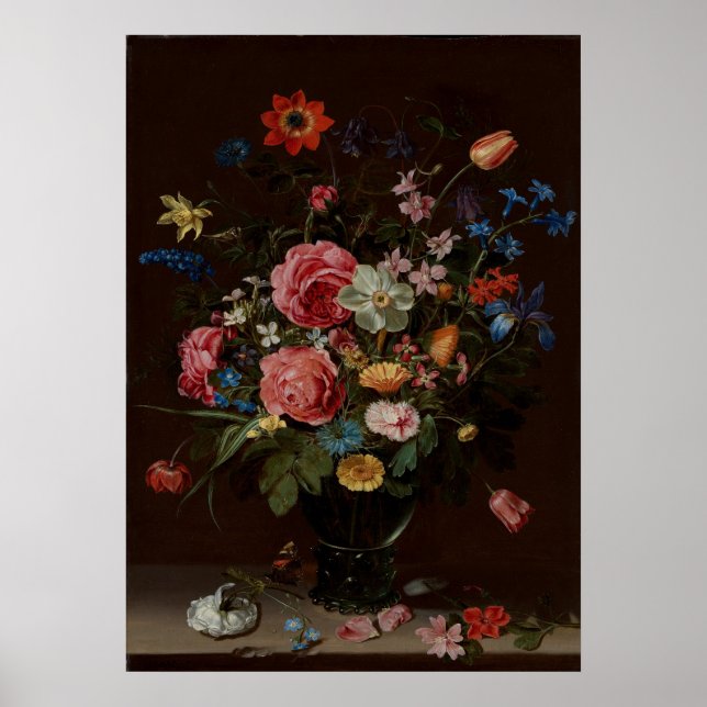 Un Bouquet de flores Clara Peeters Imprimir arte (Frente)