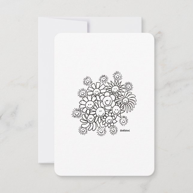 Un Bouquet de sonrisas: Hola, gracias - Tarjeta pl (Anverso)
