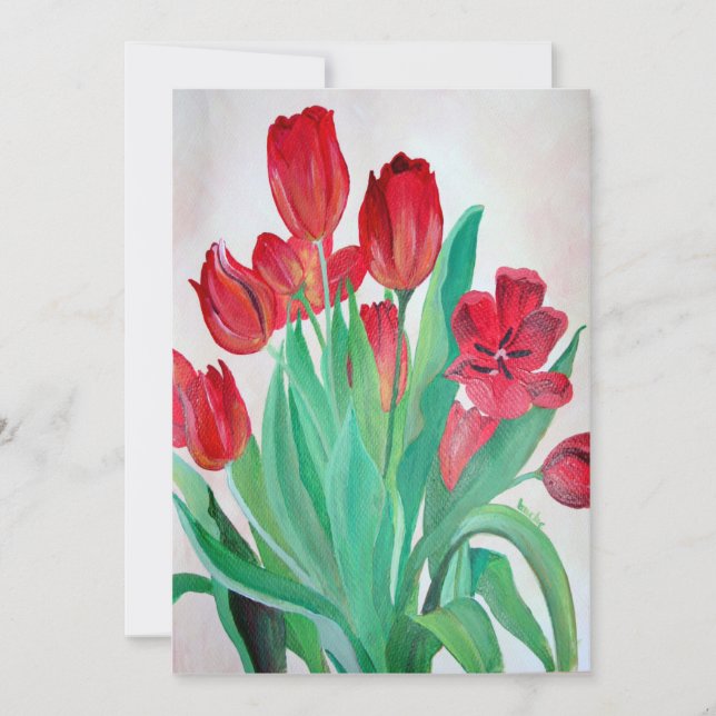 Un Bouquet de Tulipanes Rojos (Anverso)