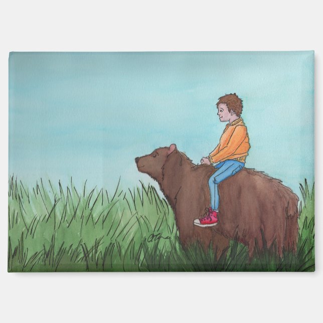 Un buen día de Beary: imán de 3,5" x 2,5" (Anverso)