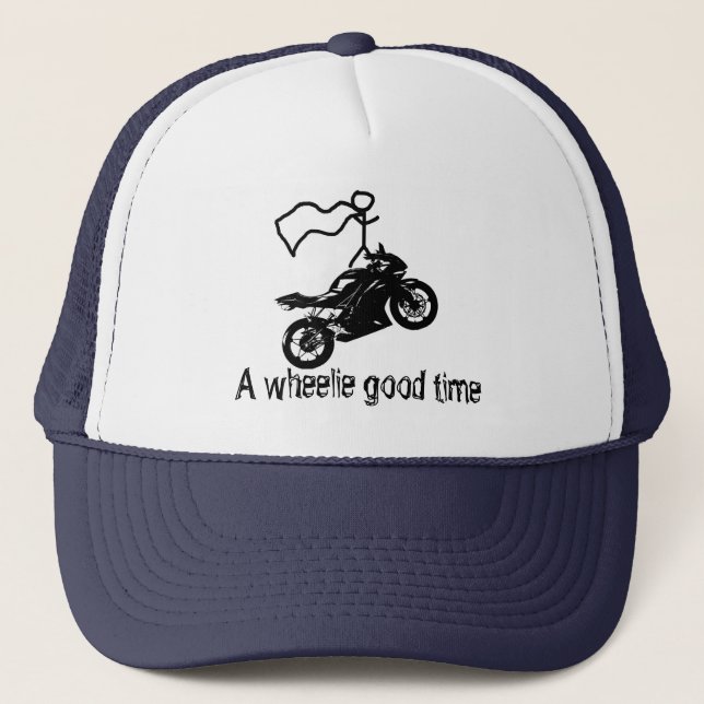 Un buen gorra del tiempo del wheelie. Por Moto (Anverso)