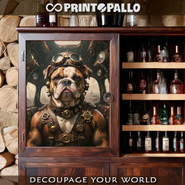 Un bulldog inglés aviador steampunk Papel de seda